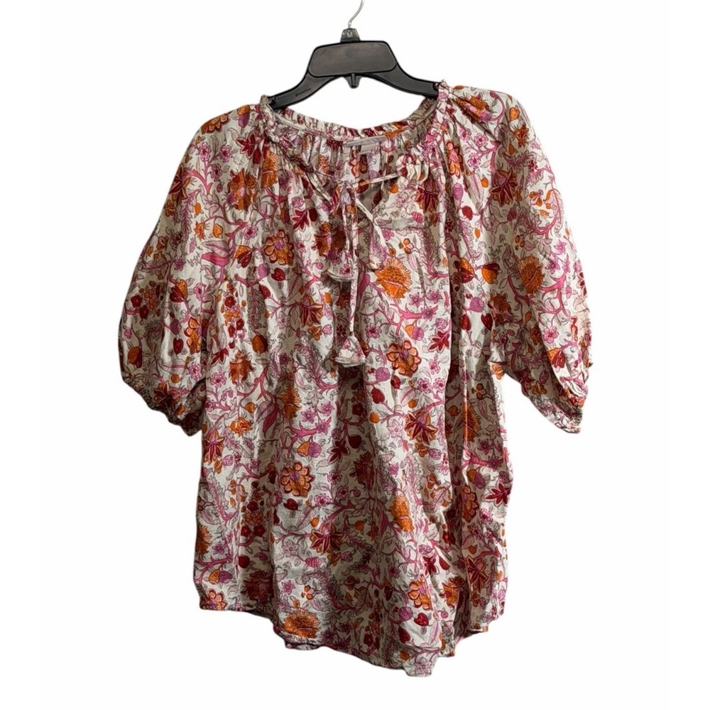 Knox Rose Peasant Top Size XXL Boho Floral Cotton Romantic Cottagecore Blouse